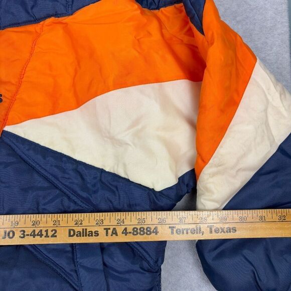 Vtg Denver Broncos Jacket Mens L Pro Player Blue Orange Puffer Pull Over Hooded - Picture 13 of 15